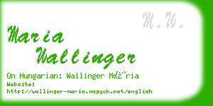 maria wallinger business card